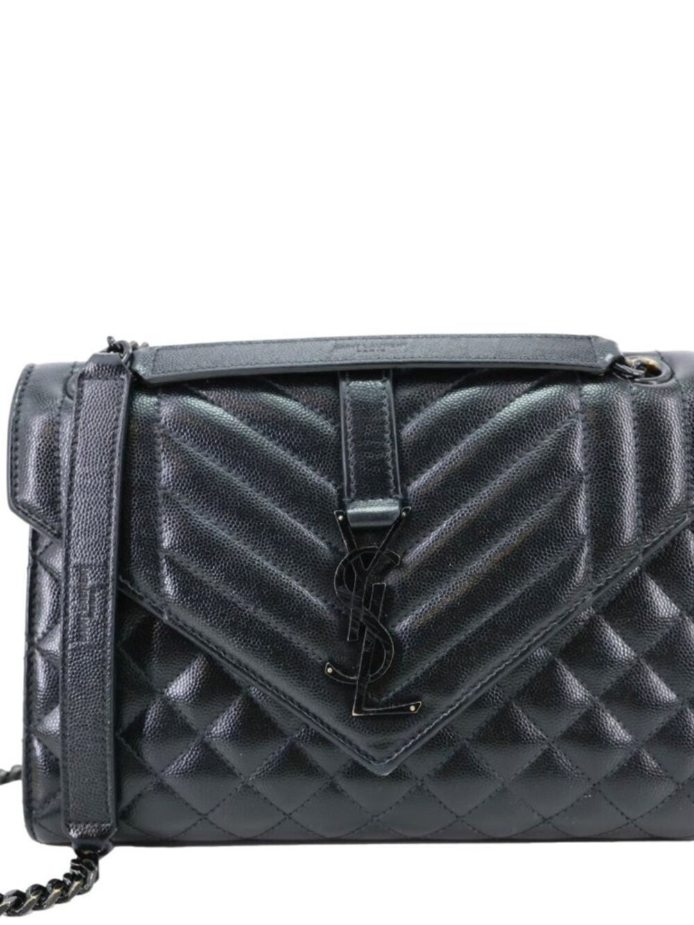 Yves Saint Laurent  Envelope Flap Mixed Matelasse Grain De Poudre Chain Sh